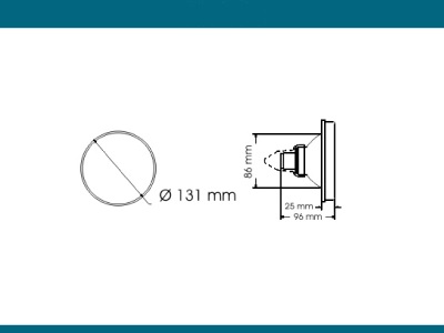 FAROL BAIML 1800 B TRAS. REDONDO ROJO BIPOL