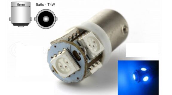 LAMPARA LED 12V 5 LED AZUL TIPO 2660