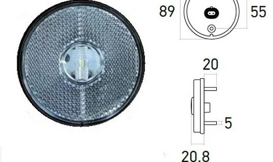 FAROL IMP. T/RANDON RED. LAT. 88MM 12/24V CRISTAL