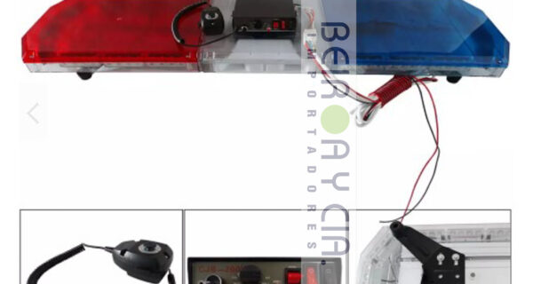 BARRAL XE 72 LED AZUL/ROJO C/SIRENA 12V 80W 7 TONO