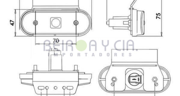 FAROL IMP. FACCHINI LATERAL OVAL LED 12/24V CRISTA