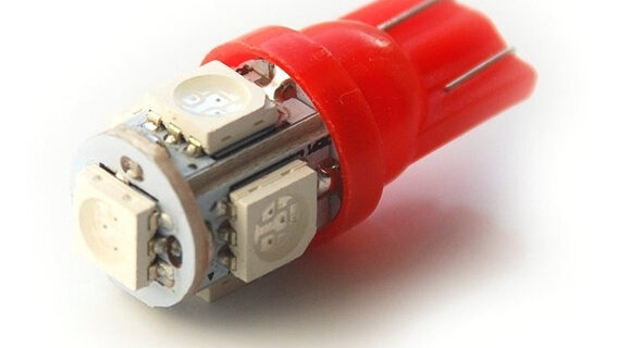 LAMPARA LED XE C/IMP 12V 5 LED ROJA=501