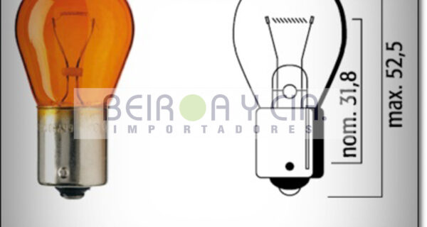 LAMPARA FLOSSER 12V 21W BAU15S AMBAR  1056