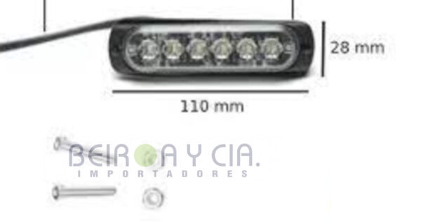 FARO XE PERIMET. 6 LEDS ULTRAFINO AMBAR