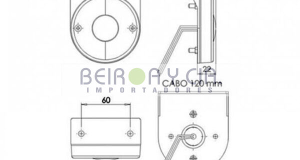 FAROL IMP. T/RANDON RED C/SOP LED 12/24V AMBAR 88M