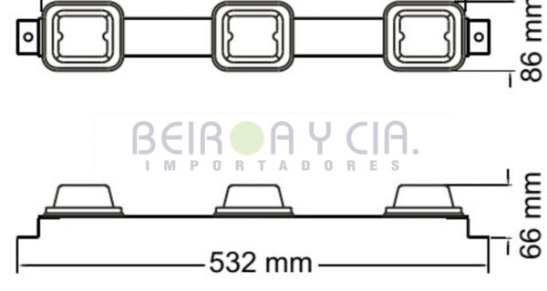 FAROL BAIML 0614 AMBAR BARRA 3 FAROLES 634