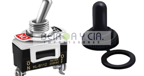 LLAVE TECLA ON-OFF 15 AMP. C/PROT.GOMA