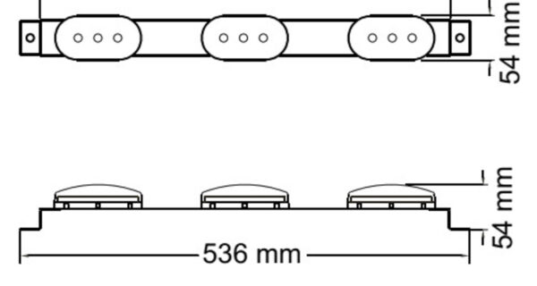 FAROL BAIML 0613E BARRA C/3 FAROLES 1033EAM