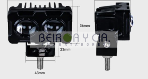 FARO LED 2x20W 2 LED C/LUPA RECT. 12V/24V