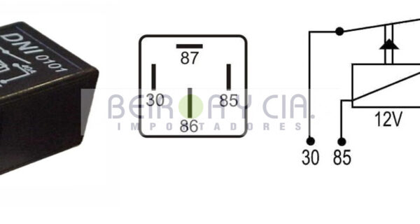 RELAY DNI 0101 12V 40AMP 4T TERMINAL INVERTIDO AAC