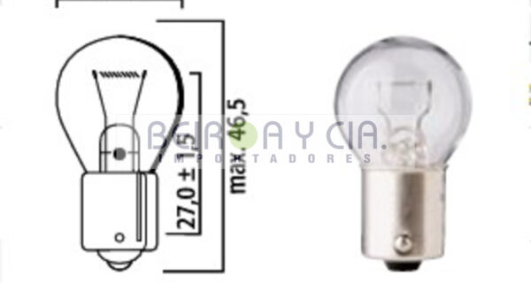 LAMP. FLOSSER 12V 15W BA15S 1143