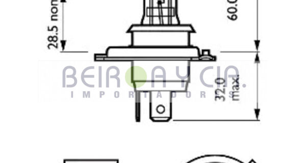 LAMP. OSRAM H4 24V 75/70W P43T