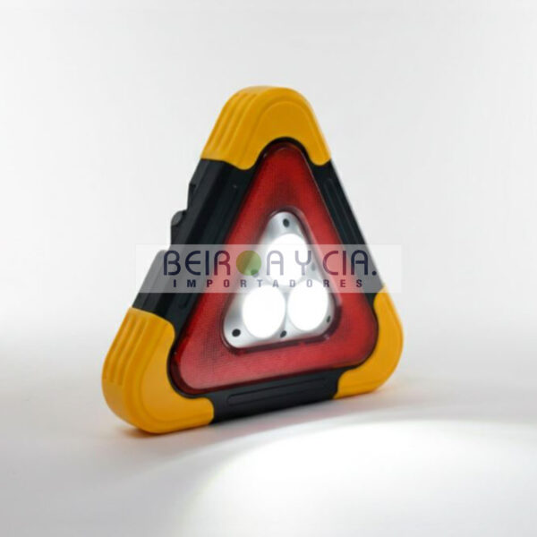 BALIZA TRIANG. LED C/LAMP DESTELL RECARG USB/SOLAR