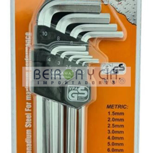 LLAVES ALLEM  9 PIEZAS  MEDIANA