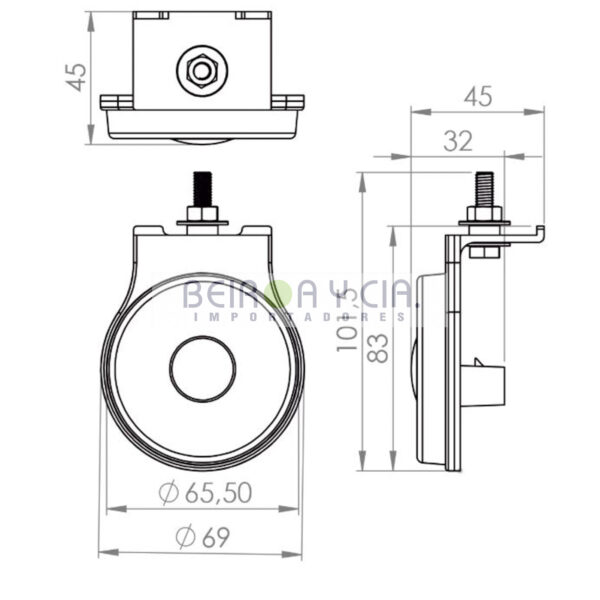 FAROL LATERAL REDONDO LED C/SOP AMB C/FICH 12/24V