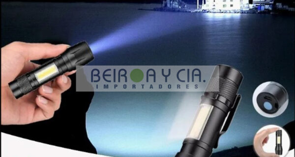 LINTERNA METALICA REGULABLE RECARGABLE CAJA VERDE