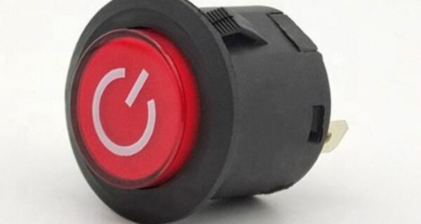 LLAVE BOTON 1 GOLPE REDONDA C/LED ROJO