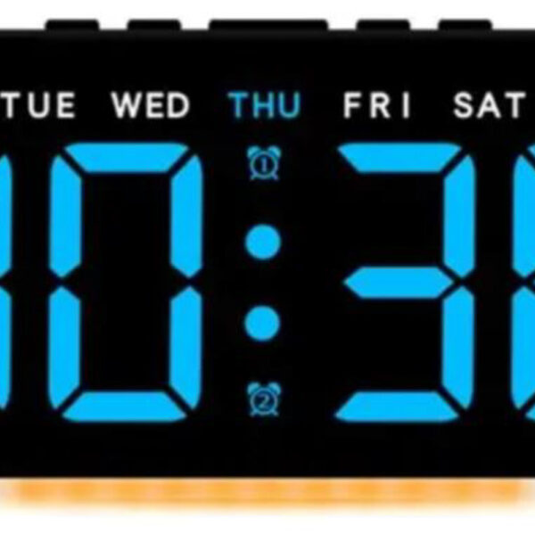 RELOJ DIGITAL OVALADO C/ALARMA SIN TRANSFORMADOR
