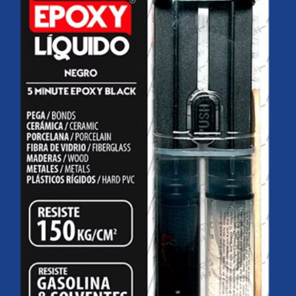 ADHESIVO FUSION EPOXI LIQUIDO NEGRO 5 MIN 30GR JER