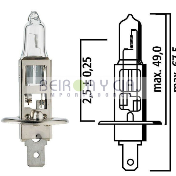 LAMPARA GAUSS H1 24V 100W