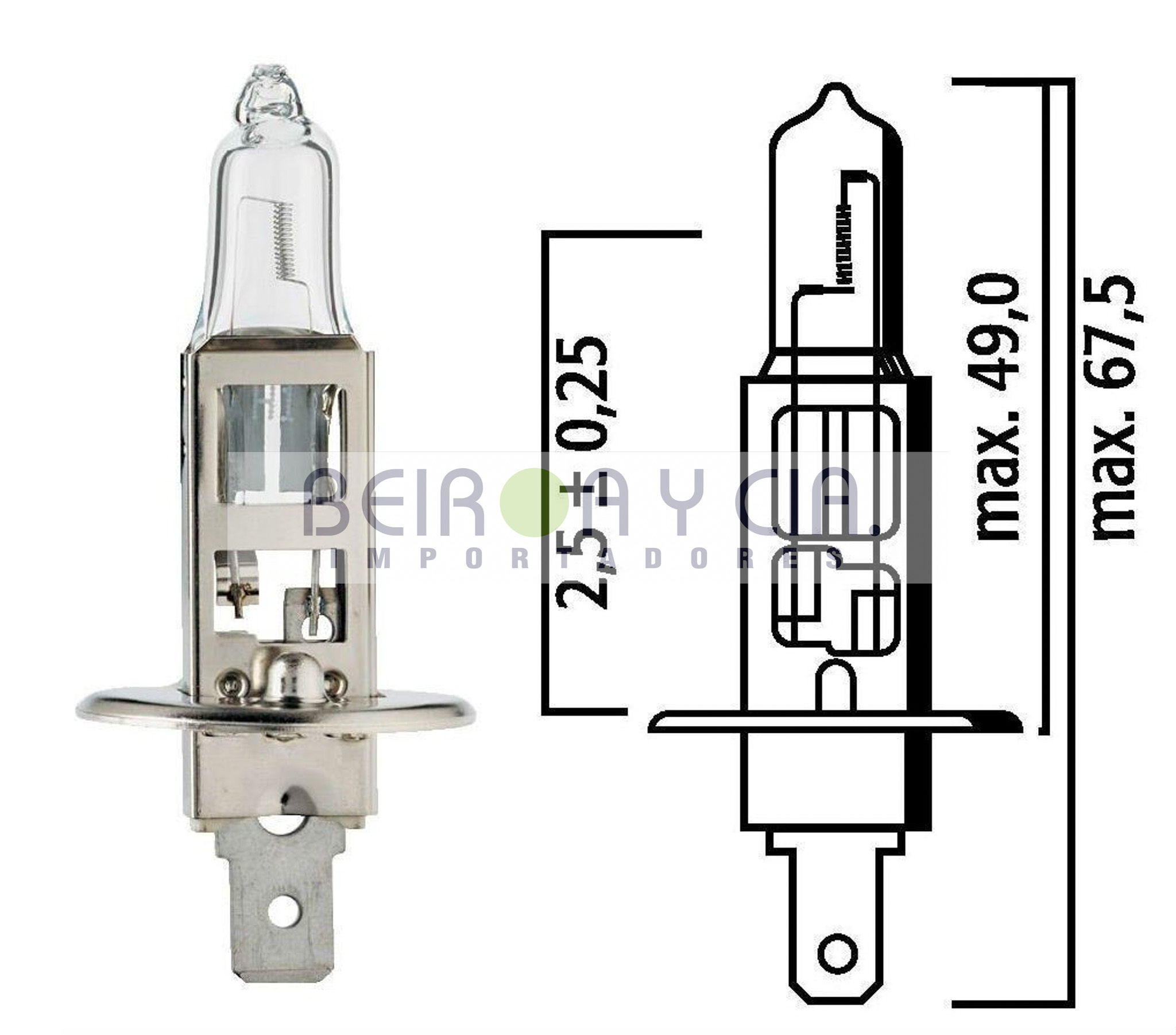 LAMPARA GAUSS H1 24V 100W