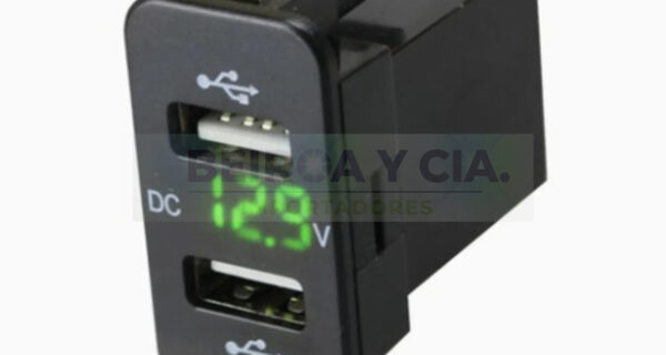 CARGADOR USB 12V 24V 5V USB + C + VOLTIMETRO 34x19mm