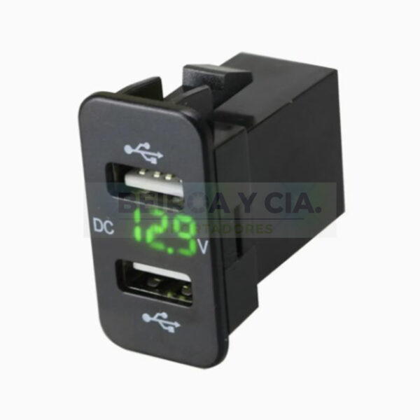 CARGADOR USB 12V 24V 5V USB + C + VOLTIMETRO 34x19mm