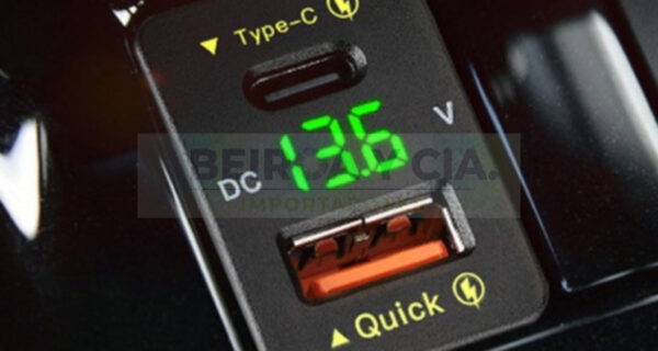 CARGADOR USB 12V 24V 5V USB + C + VOLTIMETRO 34x19mm