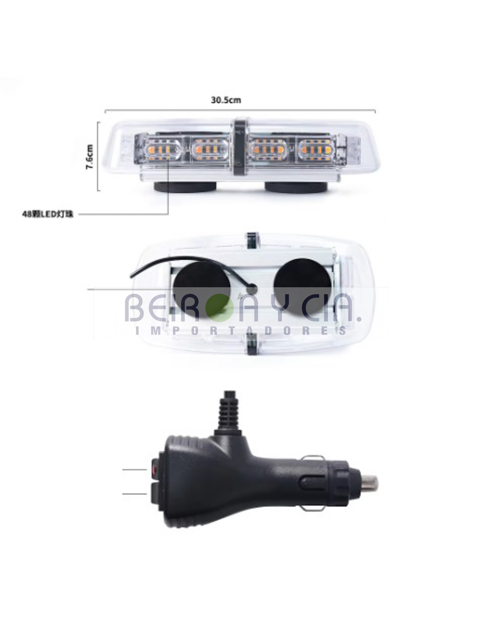 BARRAL XE MINI 36W 36 LED 12/24V AMBAR 31 CM - Imagen 2