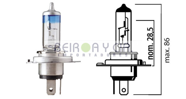 LAMPARA FLOSSER H4 12V 60/55W P43T ULTRA 90% 50440SX